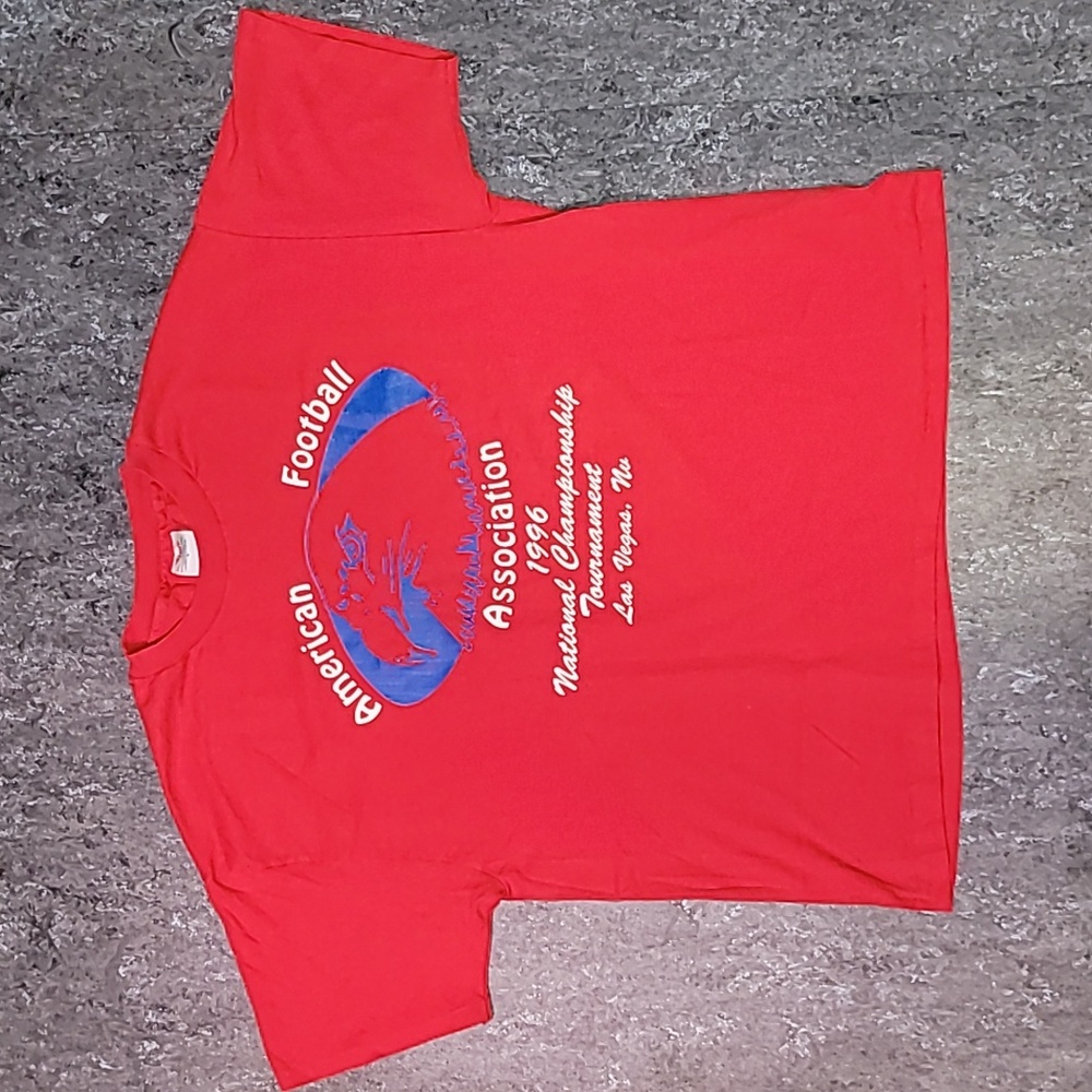 Vintage. Made in USA. Single-stitch. 96' America Football Association.  Men's XL